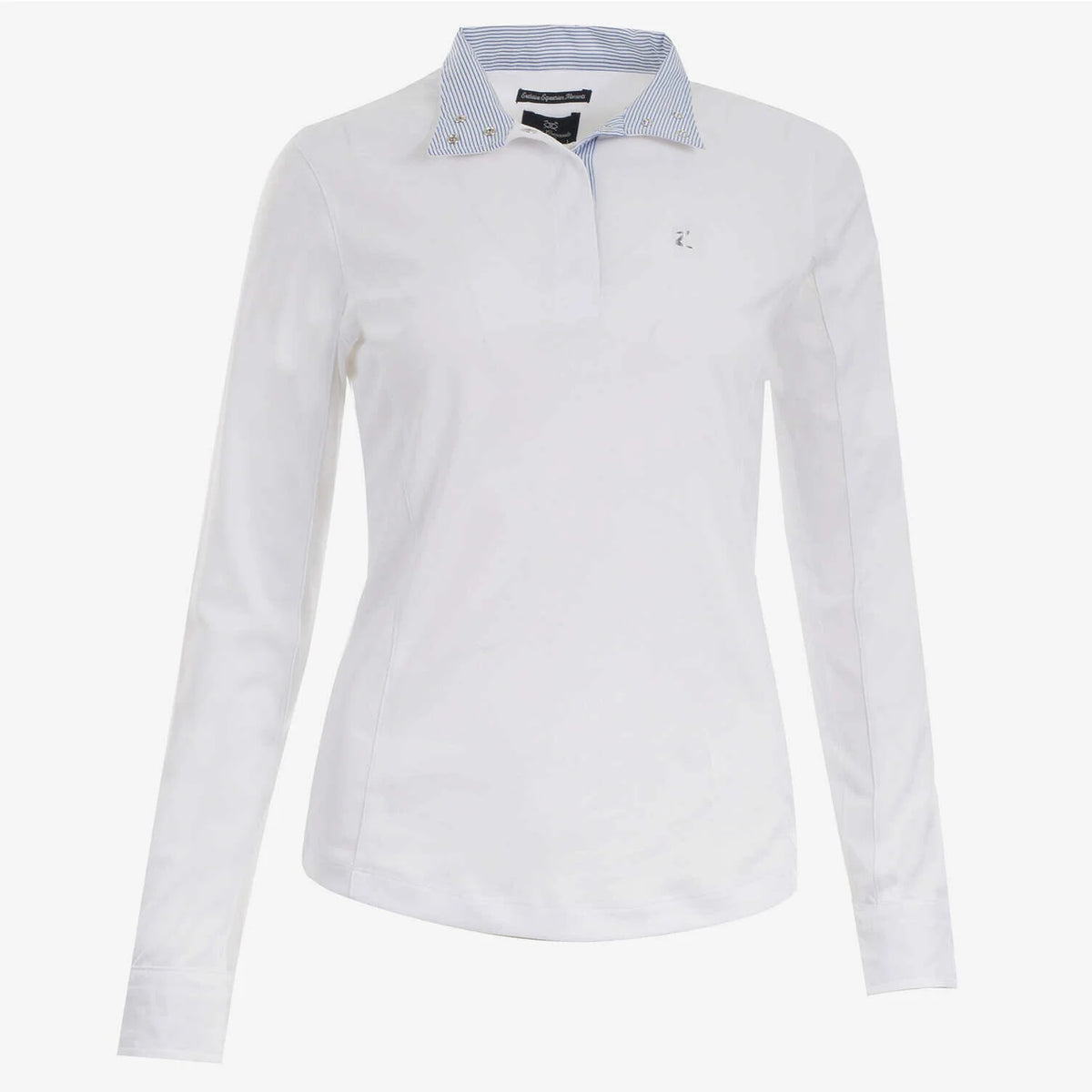 Horze Blaire Women's Long-Sleeved Functional Show Shirt in White/Silver