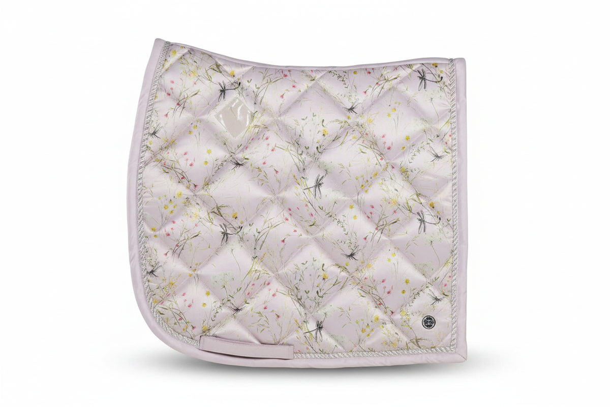 Dapplebay Dragonfly Meadow Dressage Pad - White Background