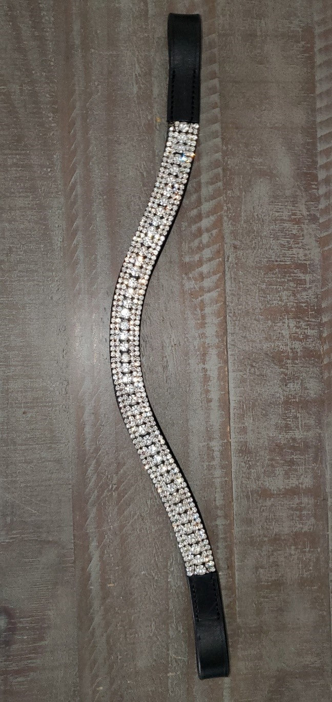 Silver brow band for horse bridle - full size"