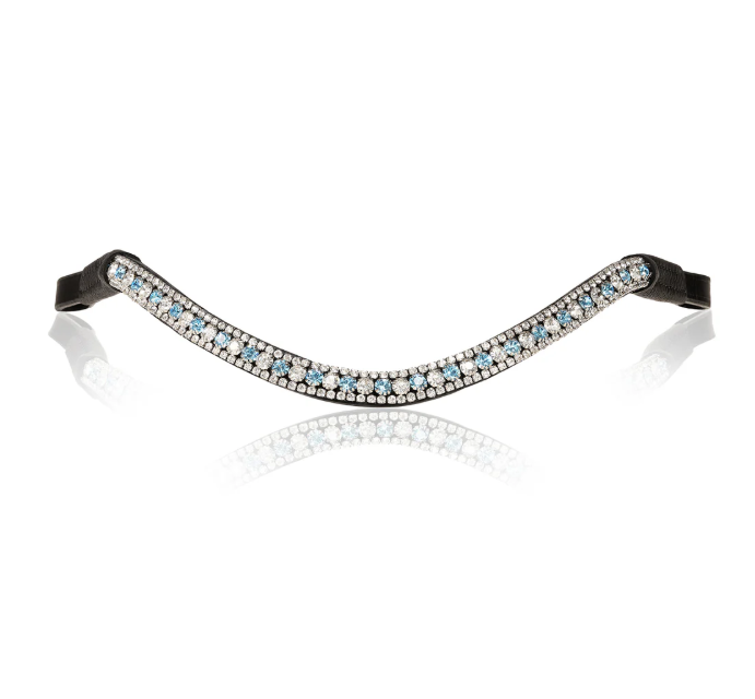 Lumiere-Deep wave browband for horse bridle - elegant equestrian browband"