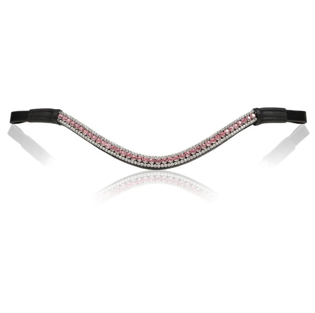 Lumiere-Three row browband for horse bridle - elegant equestrian browband