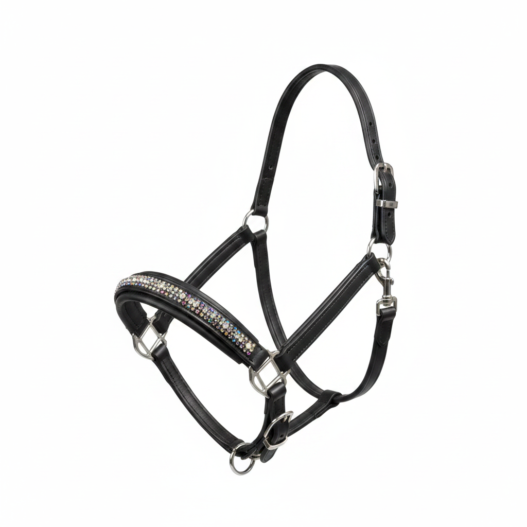 Henri de Rivel Padded Jewel Halter on white background