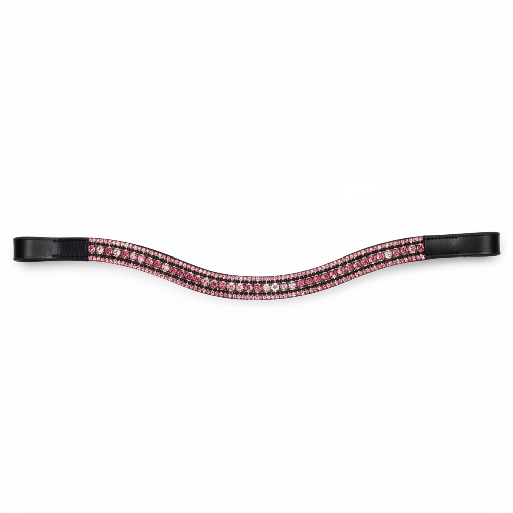 Pink/Silver Browband on white background