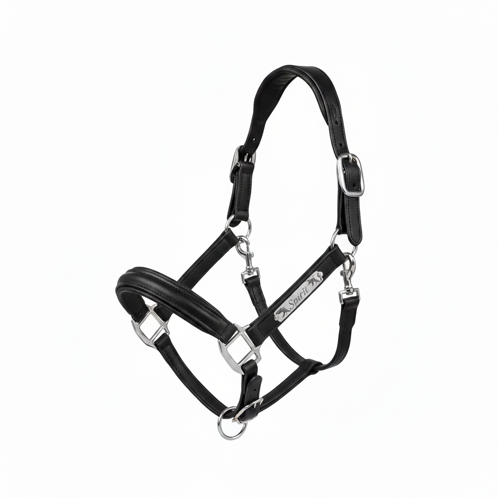 Alize Leather Halter black on white background