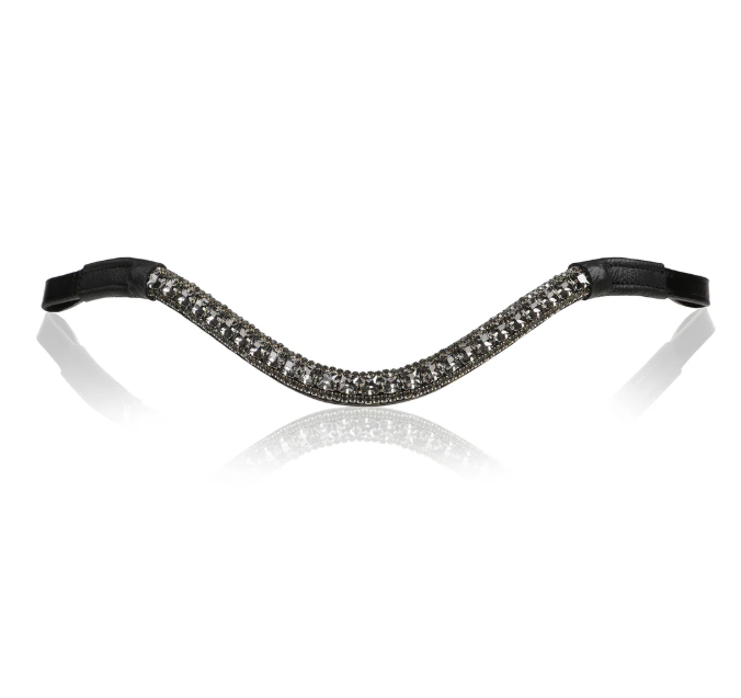 Lumiere-Three row browband for horse bridle - elegant equestrian browband