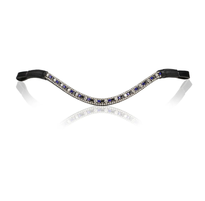 Lumiere-Deep wave browband for horse bridle - elegant equestrian browband"